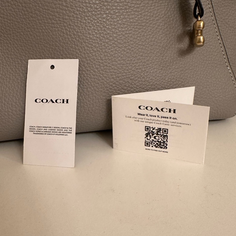 Coach Dove Grey Bella Leather Satchel - Picture 9 of 11